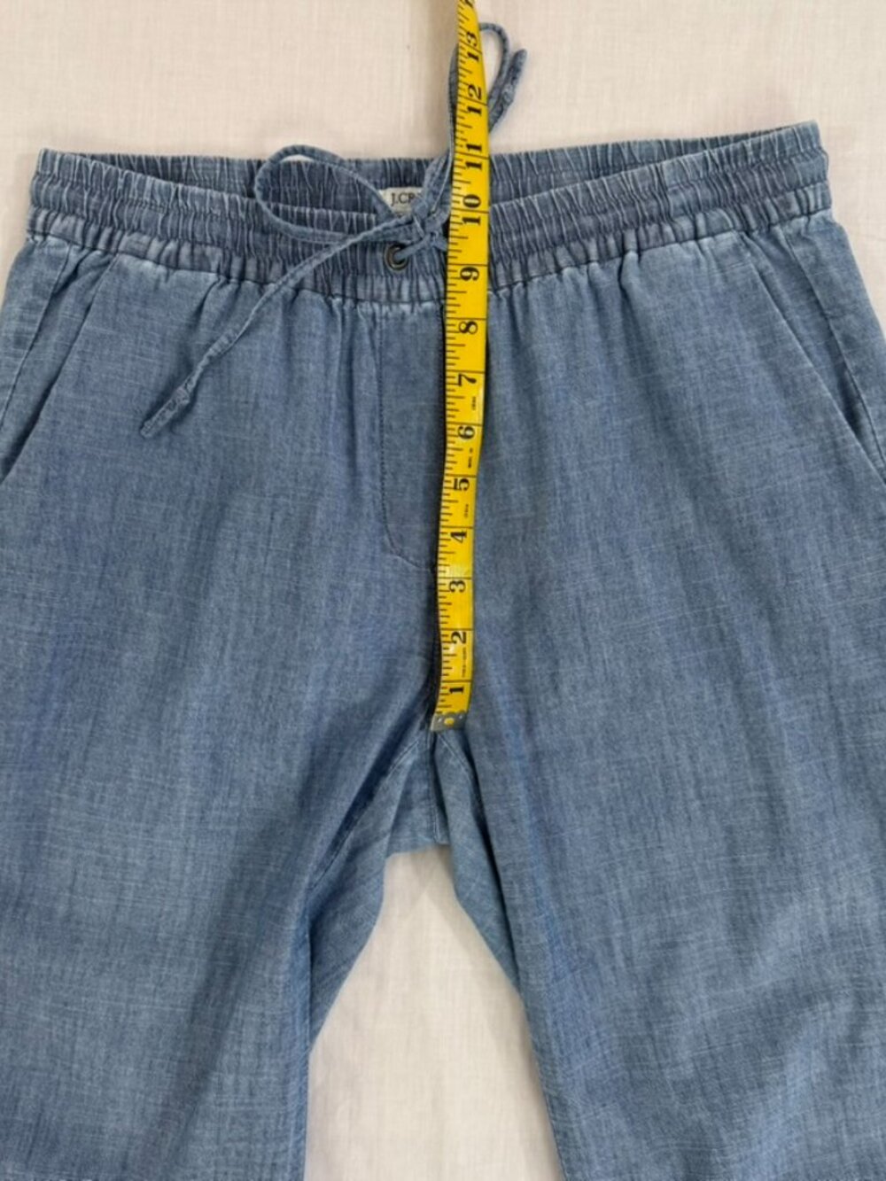J.Crew Chambray Drawstring Jogger Pants Women's Size 6 Blue 100% Cotton - Picture 7 of 11